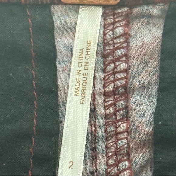 NWOT Free People Brocade Crop Flare Pants Red Multicolor Size 2 - Picture 11 of 12